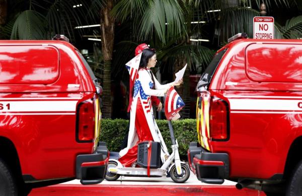 Kimberly Nguyen of North Pasadena arrives at the California Republican Party Convention 2023